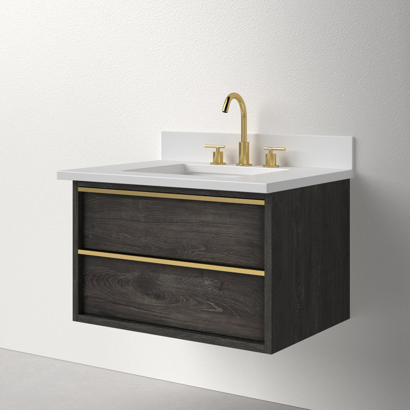 AllModern Hoye 30'' Wall Mounted Single Bathroom Vanity with Engineered